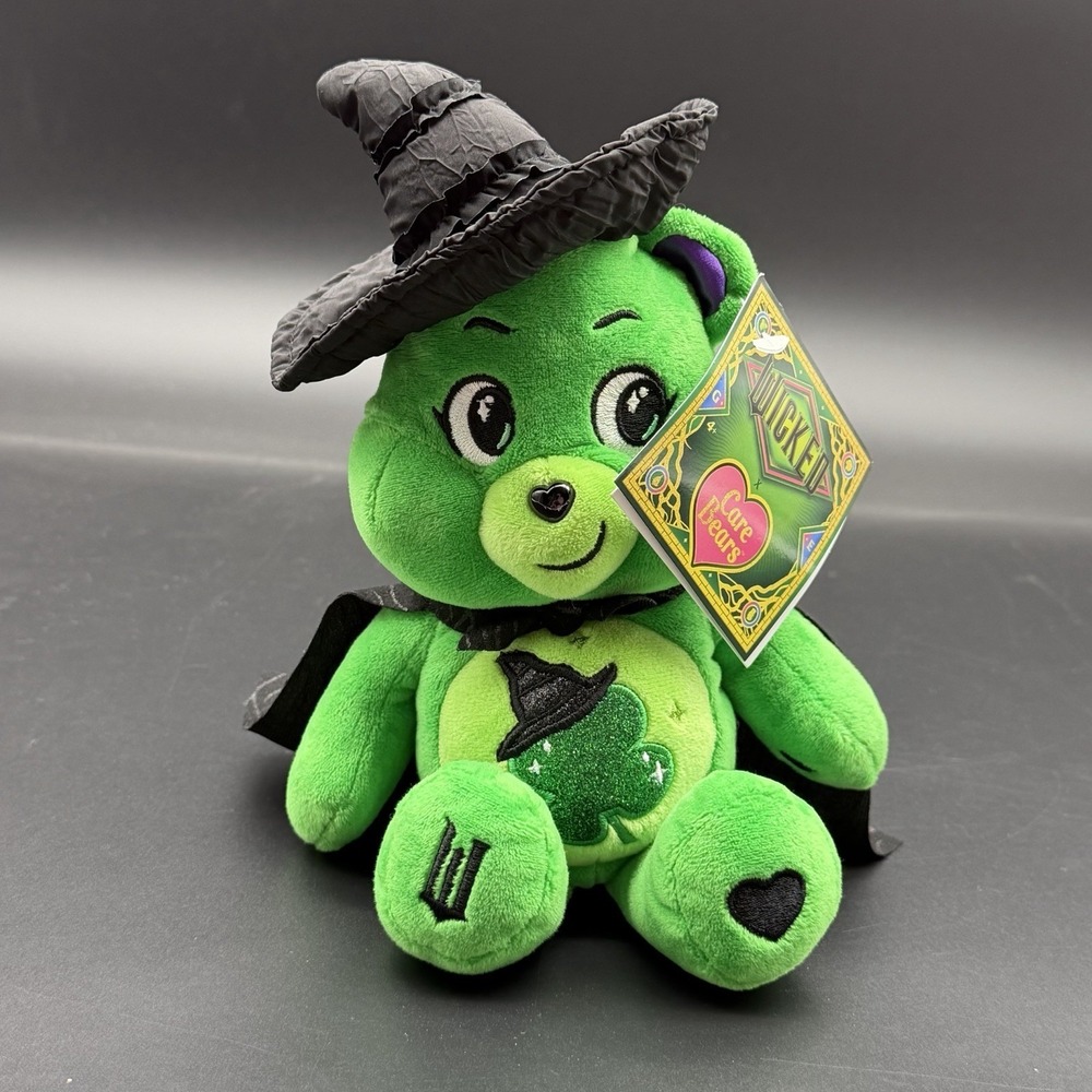 Wicked x Care Bears Good Luck Bear Plush Elphaba Limited Edition Toy Bear-NEW!